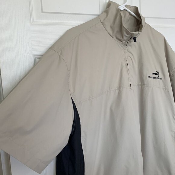 Monterey Club Men’s XL Khaki Heritage Palms Logo Zip Golf Windbreaker New - Picture 2 of 15